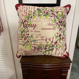 Embroidered Christmas Pillow